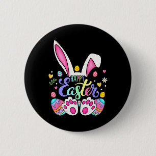 Happy Easter Bunny Rabbit Face Funny Ostertag Wo Button