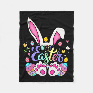 Happy Easter Bunny Rabbit Face Funny Ostertag Wo Fleecedecke