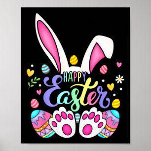 Happy Easter Bunny Rabbit Face Funny Ostertag Wo Poster