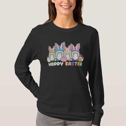 Happy Easter Bunny Rabbit Gnomes Easter Day Egg Hu T-Shirt (Vorderseite)