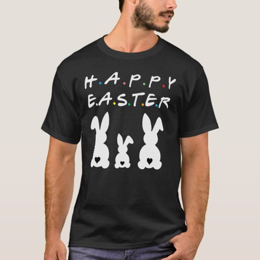 Happy Easter Bunny Rabbit Herz Schwanz Funny Niedl T-Shirt (Vorderseite)