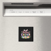 Happy Easter Bunny Spring Easter Easter Easter Fra Magnet (In Situ (Geschirrspüler))
