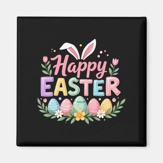 Happy Easter Bunny Spring Easter Easter Easter Fra Magnet (Vorne)