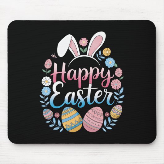 Happy Easter Bunny Spring Easter Egg Easter Shirts Mousepad (Vorne)