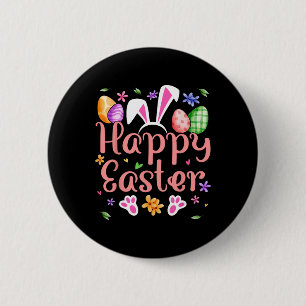 Happy Easter Bunny Spring Ostereier Osterfeier Shi Button