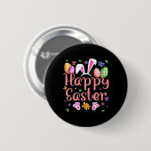 Happy Easter Bunny Spring Ostereier Osterfeier Shi Button (Vorne & Hinten)