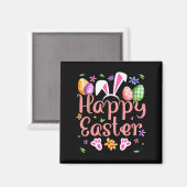 Happy Easter Bunny Spring Ostereier Osterfeier Shi Magnet (Vorderseite/Rückseite)