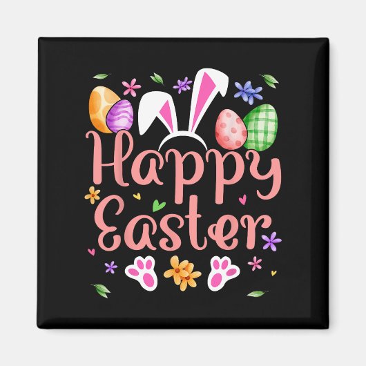 Happy Easter Bunny Spring Ostereier Osterfeier Shi Magnet (Vorne)