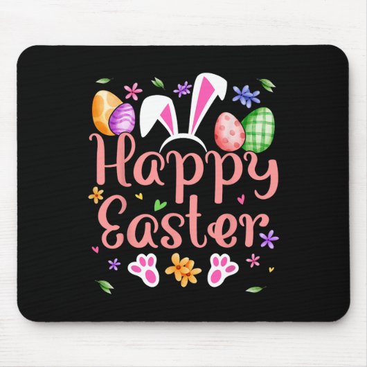 Happy Easter Bunny Spring Ostereier Osterfeier Shi Mousepad (Vorne)