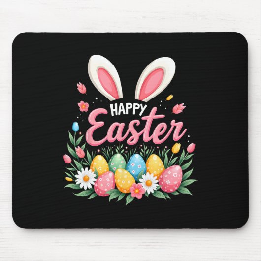 Happy Easter Bunny Spring Ostereier Osterfeier Shi Mousepad (Vorne)
