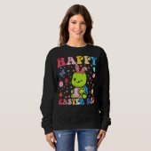 Happy Easter Bunny Turtle  Easter Day Groovy Sweatshirt (Vorne ganz)