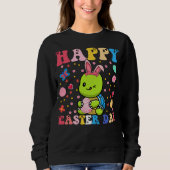Happy Easter Bunny Turtle  Easter Day Groovy Sweatshirt (Vorderseite)