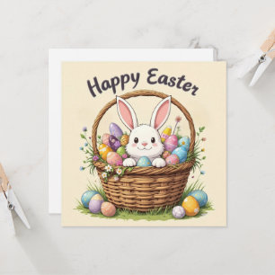 Happy Easter Bunny und Basket Art Einladung