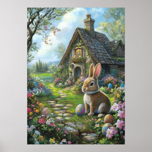 Happy Easter Bunny Wall Art Poster (Vorne)