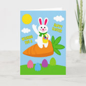 Happy Easter Bunny Wave Card Karte (Vorderseite)
