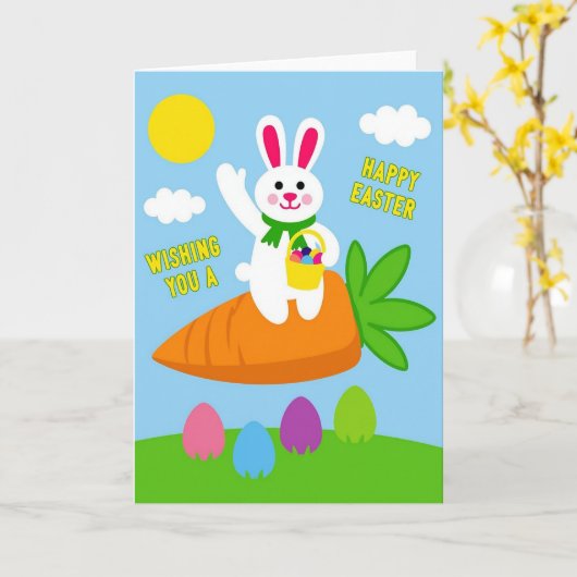 Happy Easter Bunny Wave Card Karte (Gelbe Blume)