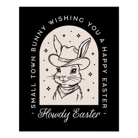 Happy Easter bunny western theme funny greetings Poster (Vorderseite)