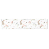 Happy Easter Bunny Wildblumen Niedlich Rabbit Urla Kurzer Tischläufer (Horizontal)