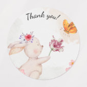 Happy Easter- bunny with butterfly Etiketten (Design 2)