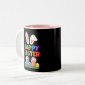 Happy Easter Bunny Zweifarbige Tasse (Vorderseite Links)
