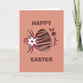 Happy Easter Card with Colorful Eggs and Flowers Karte (Vorderseite)