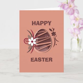 Happy Easter  Card with Colorful Eggs and Flowers Karte