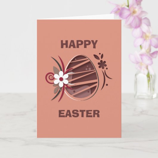 Happy Easter Card with Colorful Eggs and Flowers Karte (Orchidee)