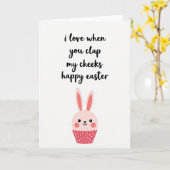 Happy Easter Cheek Clap Card Karte (Gelbe Blume)