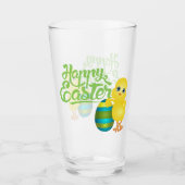 Happy Easter Chick and Egg Glass Glas (Vorderseite)