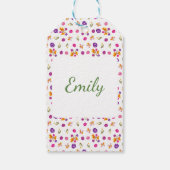 Happy Easter chick, egg, grape hyacinth pattern Geschenkanhänger (Rückseite)