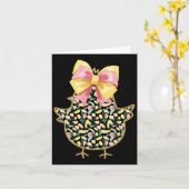 Happy Easter Chick Happy Ostertag Coquette Bow Karte (Gelbe Blume)