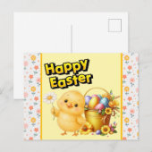 Happy Easter Chick Postkarte (Vorne/Hinten)