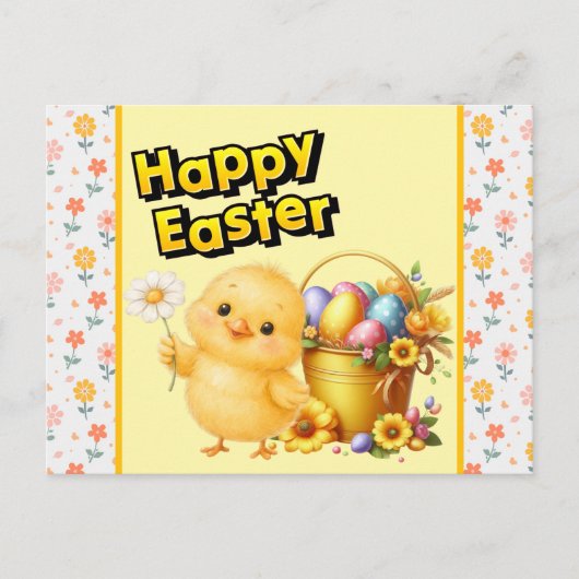 Happy Easter Chick Postkarte (Vorderseite)