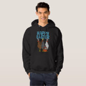 Happy Easter Chicken Bunnies Egg Poultry Farm Anim Hoodie (Vorne ganz)