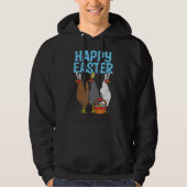 Happy Easter Chicken Bunnies Egg Poultry Farm Anim Hoodie (Vorderseite)