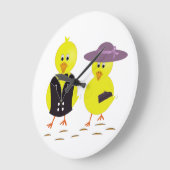 "HAPPY EASTER" CHICKS GROßE WANDUHR (Winkel)