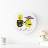 "HAPPY EASTER" CHICKS GROßE WANDUHR (Zuhause)