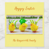 Happy Easter Chicks personalisiert Weinetikett (Einzelnes Label)