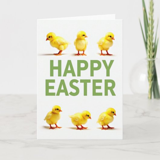 Happy Easter Chicks Photo Card Karte (Vorderseite)