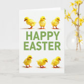 Happy Easter Chicks Photo Card Karte (Gelbe Blume)