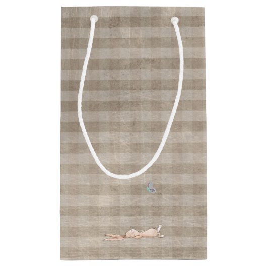 Happy Easter Chill Bunny Rabbit Gingham Kleine Geschenktüte (Rückseite)