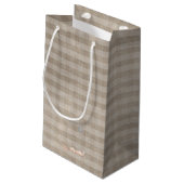 Happy Easter Chill Bunny Rabbit Gingham Kleine Geschenktüte (Rückseite Schrägansicht)