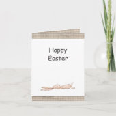Happy Easter Chill Bunny Rabbit Gingham Osterzeit Karte (Vorderseite)