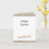 Happy Easter Chill Bunny Rabbit Gingham Osterzeit Karte (Gelbe Blume)