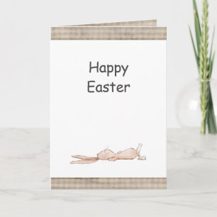 Happy Easter Chill Bunny Rabbit Gingham Osterzeit Karte