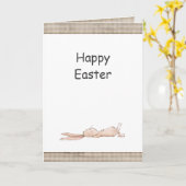 Happy Easter Chill Bunny Rabbit Gingham Osterzeit Karte (Gelbe Blume)