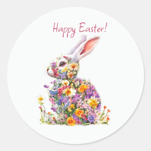 Happy Easter Classic Round Sticker (Vorderseite)