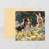 Happy Easter Collie and Chicks Magnet (Vorne/Hinten)
