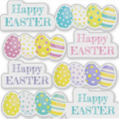 Happy Easter Colorful Eggs Custom-Cut Vinyl  Aufkleber (Vorderseite)