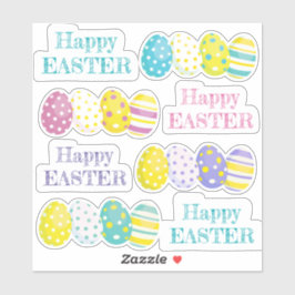 Happy Easter Colorful Eggs Custom-Cut Vinyl  Aufkleber